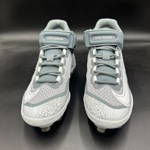 Nike Alpha Huarache Elite 4 Mid Grey Baseball Cleats DJ6520-012 Men's Size 7 - Picture 3 of 8